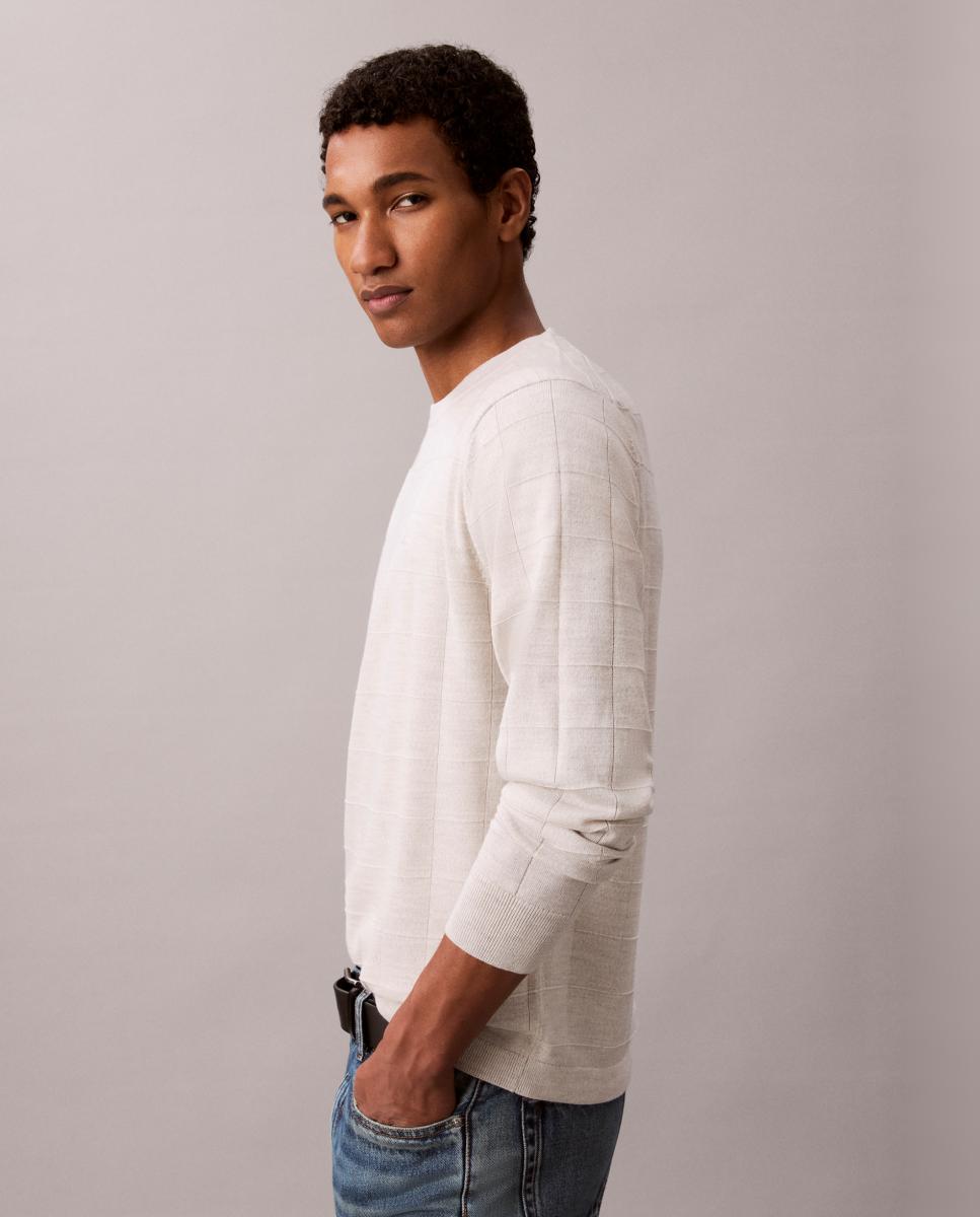 Jersey Hombre merino texturizado - Calvin Klein - Gris Gris-4