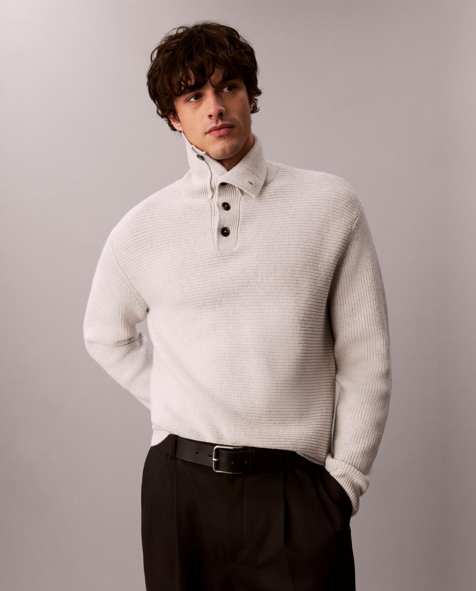JERSEY CUELLO POLO Cinzento-claro-5