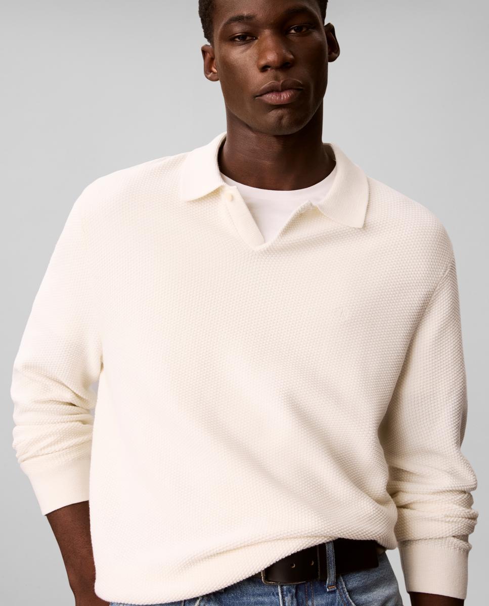 Imagen 1 de Jersey Hombre cuello polo texturizado - Calvin Klein - Blanco Blanco