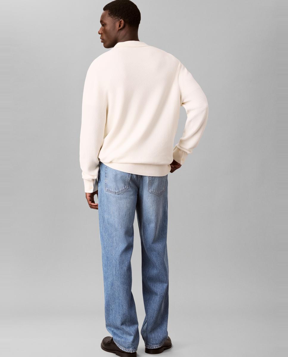 Imagen 2 de Jersey Hombre cuello polo texturizado - Calvin Klein - Blanco Blanco