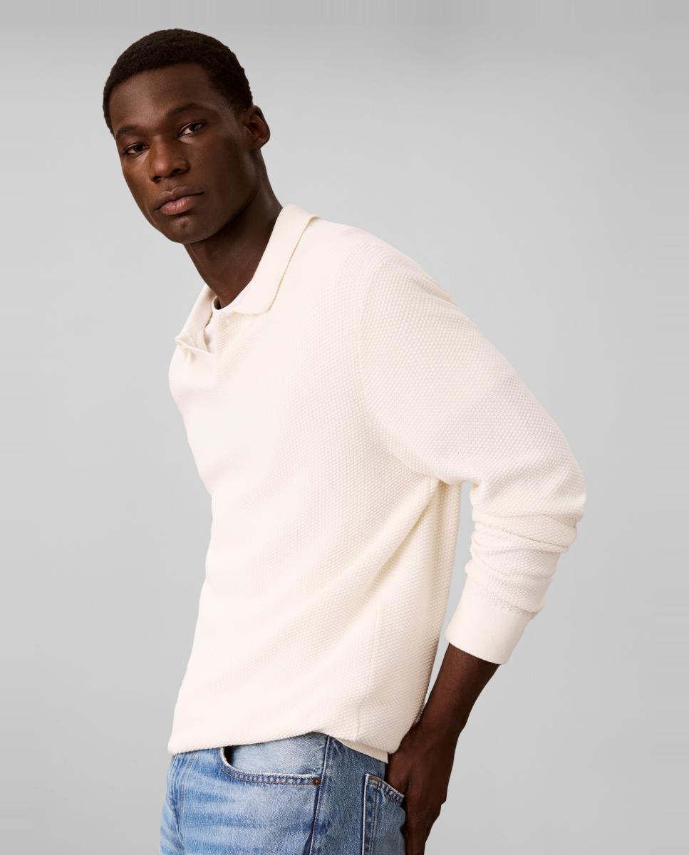 Imagen 4 de Jersey Hombre cuello polo texturizado - Calvin Klein - Blanco Blanco