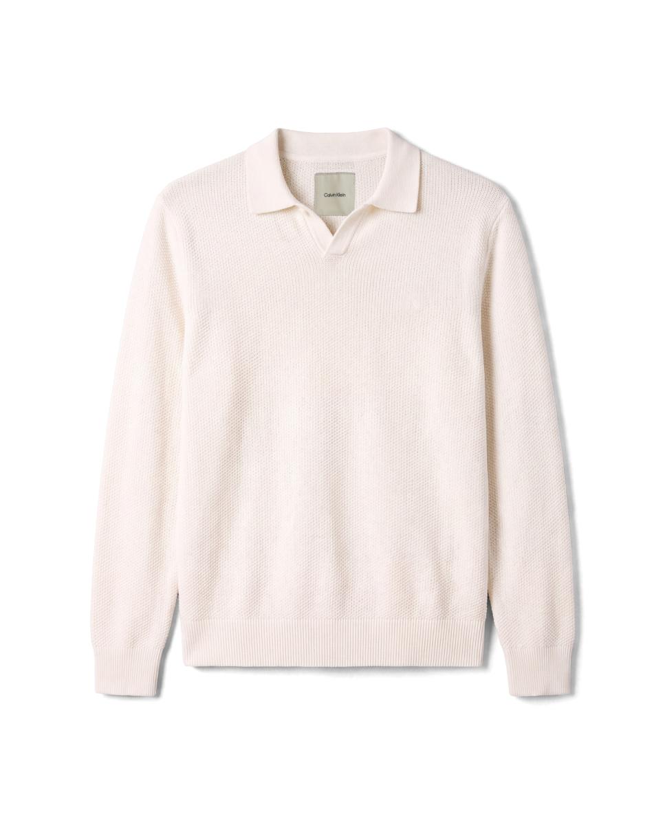 Imagen 5 de Jersey Hombre cuello polo texturizado - Calvin Klein - Blanco Blanco