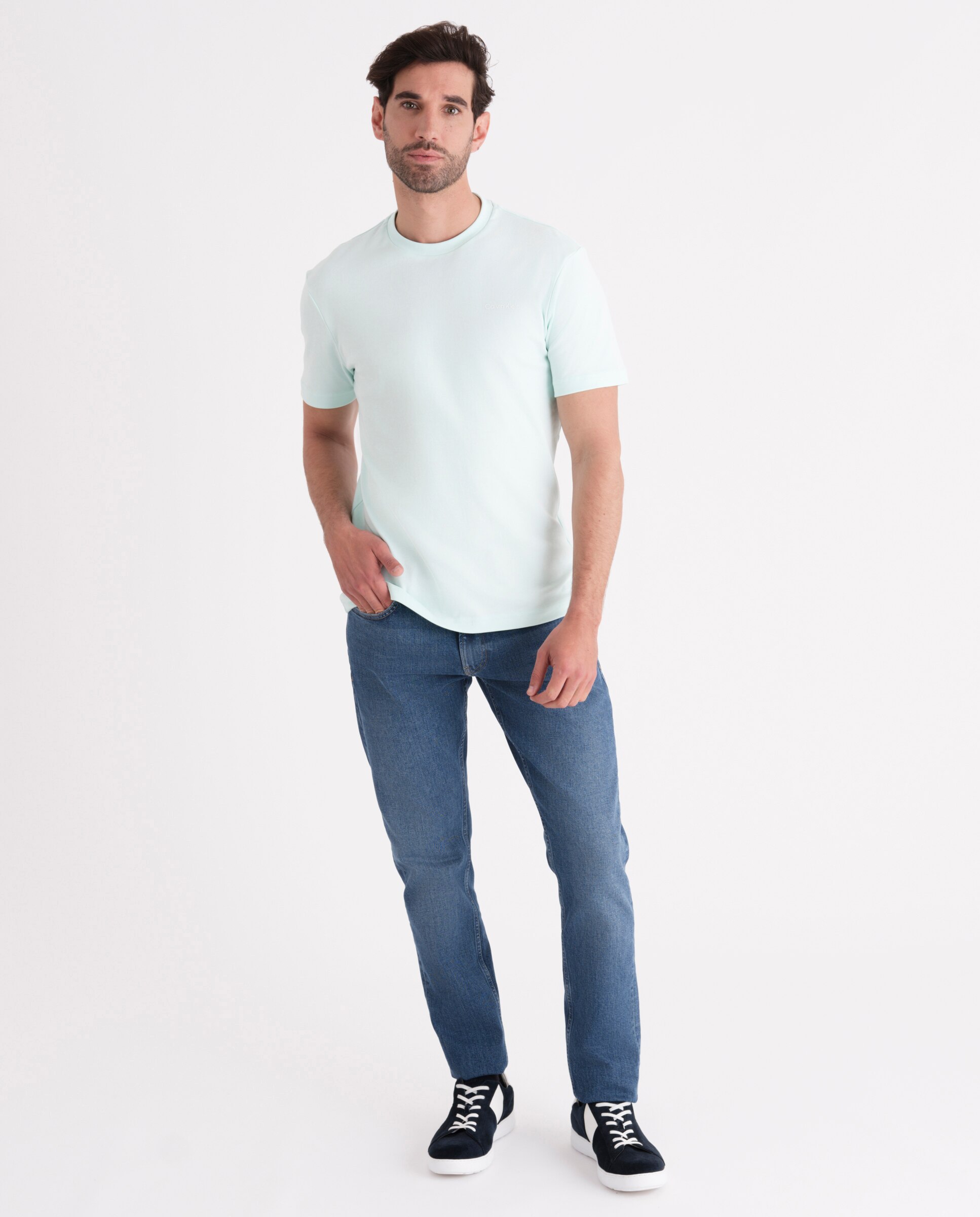 T-shirt com Micro Logótipo Verde-claro-3
