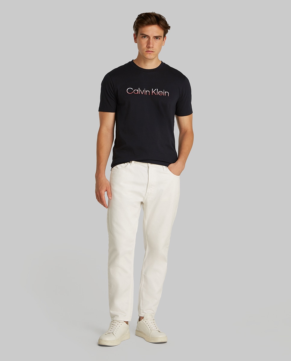 T-shirt Bordada Bicolor Preto-5