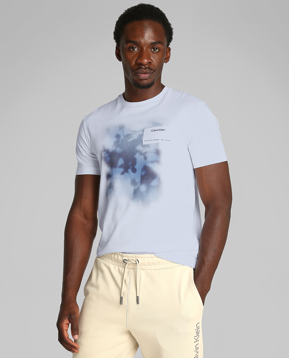 T-shirt com Estampado Fotográfico Branco-1