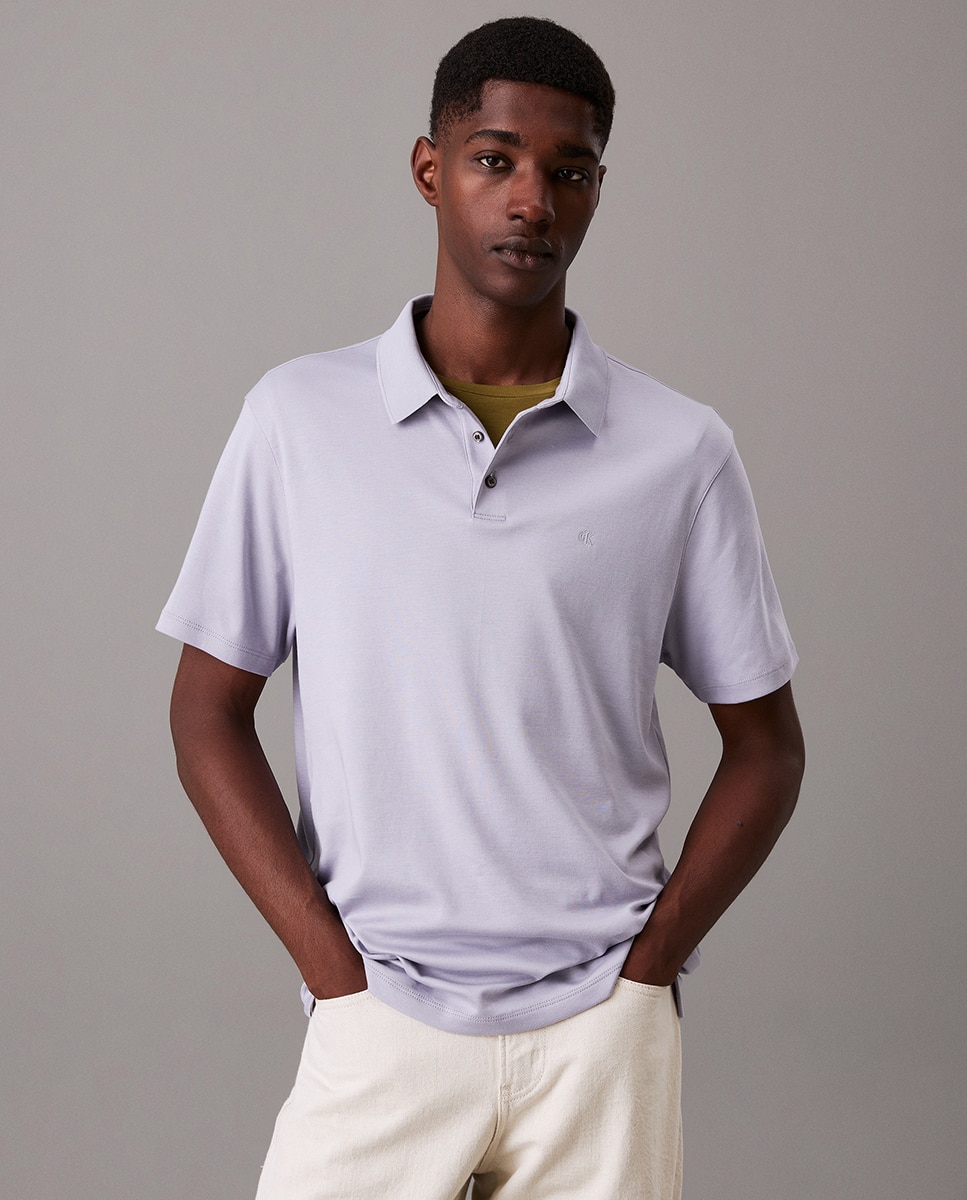 Polo de Algodão Supima Cinzento-claro-1