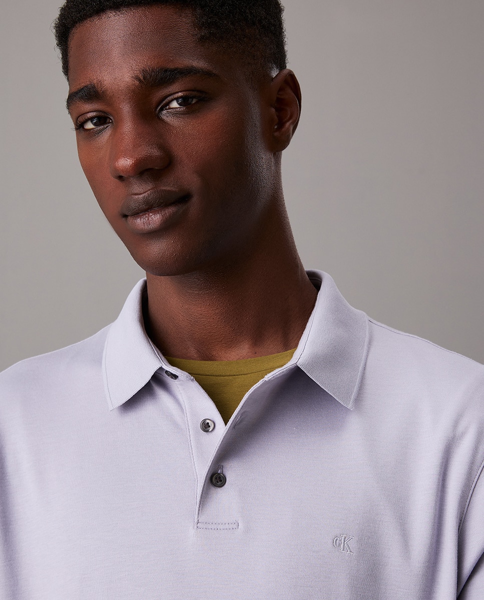 Polo de Algodão Supima Cinzento-claro-3