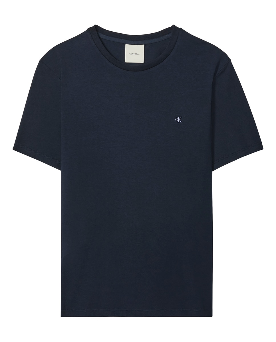 T-shirt Slim com Logótipo Azul-marinho-7
