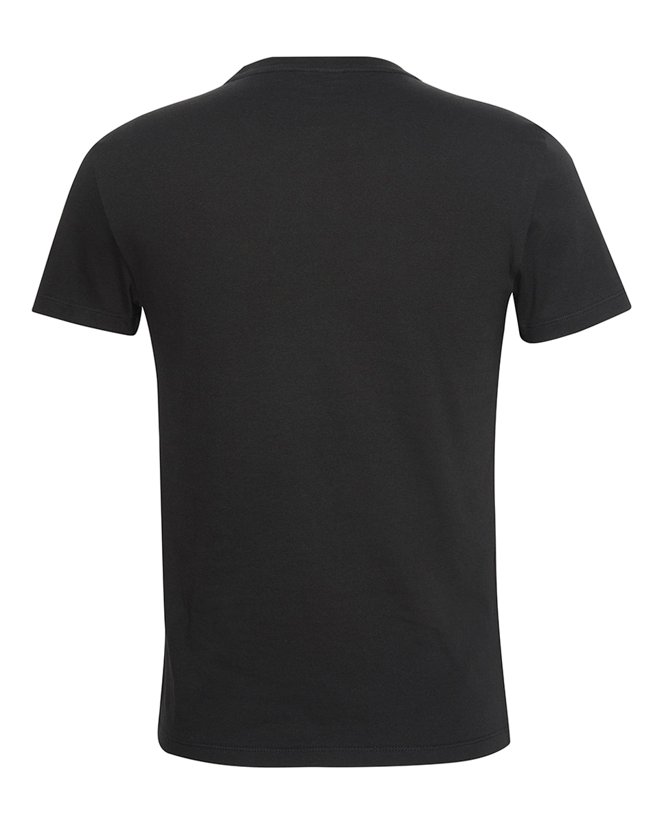 T-shirt Slim com Logótipo Preto-3