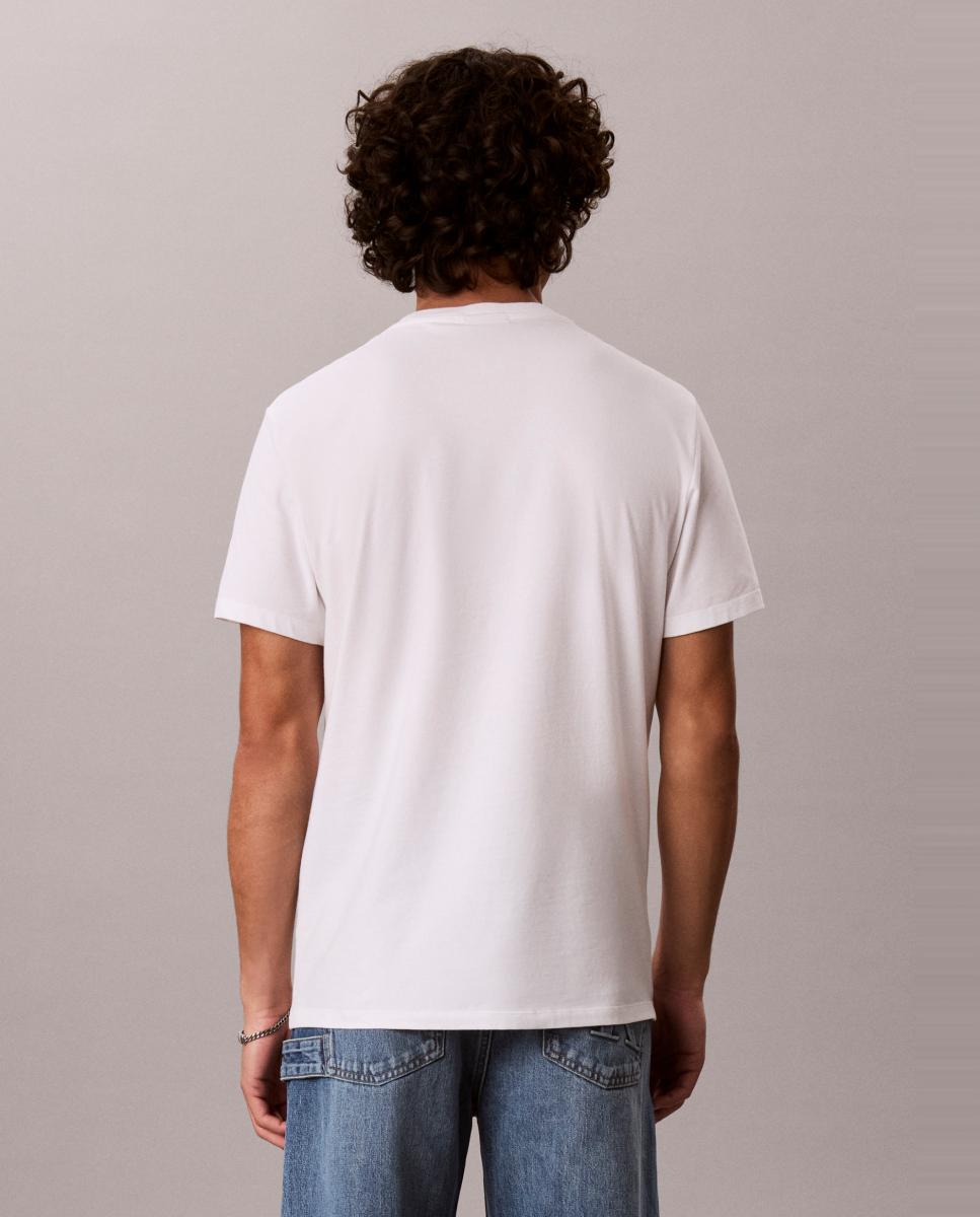 T-shirt Slim com Logótipo Branco-2