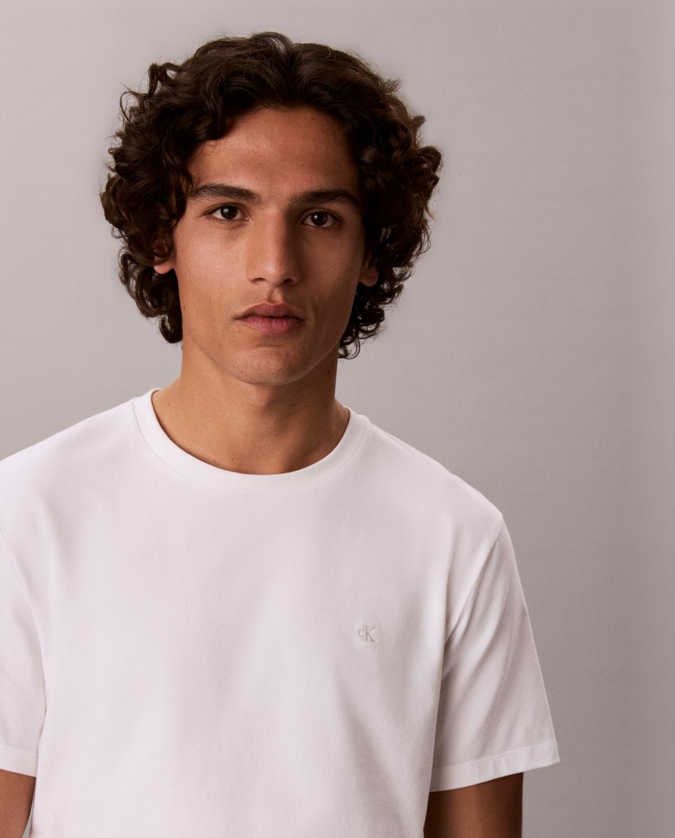 T-shirt Slim com Logótipo Branco-3