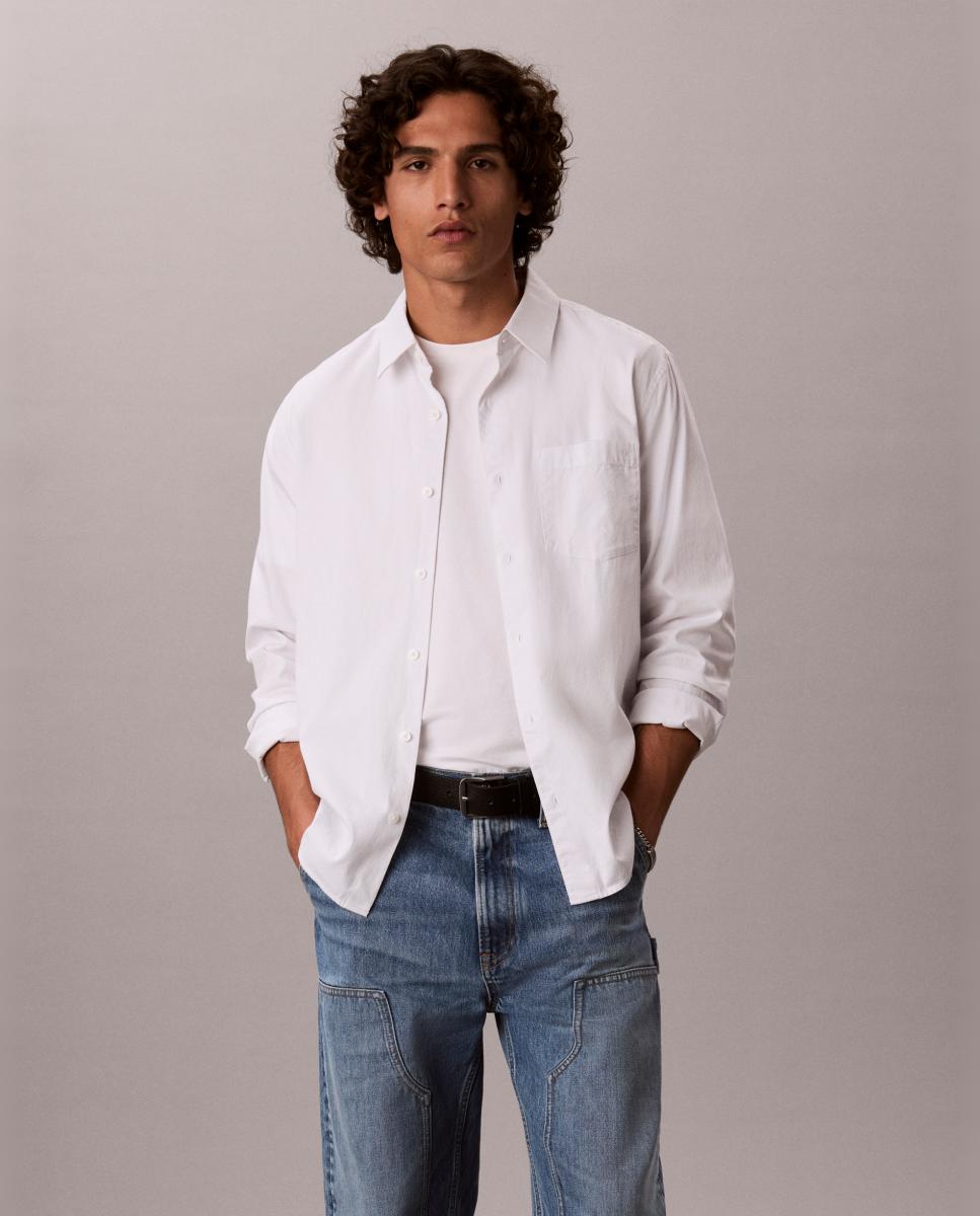 T-shirt Slim com Logótipo Branco-4