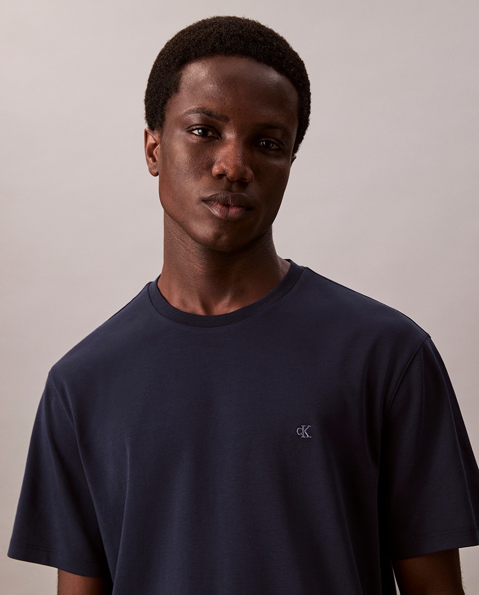 T-shirt com Logótipo Bordado Azul-marinho-5