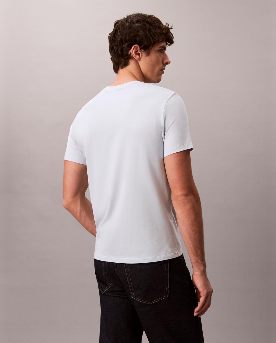 T-shirt Justa com Logótipo Azul-claro-2