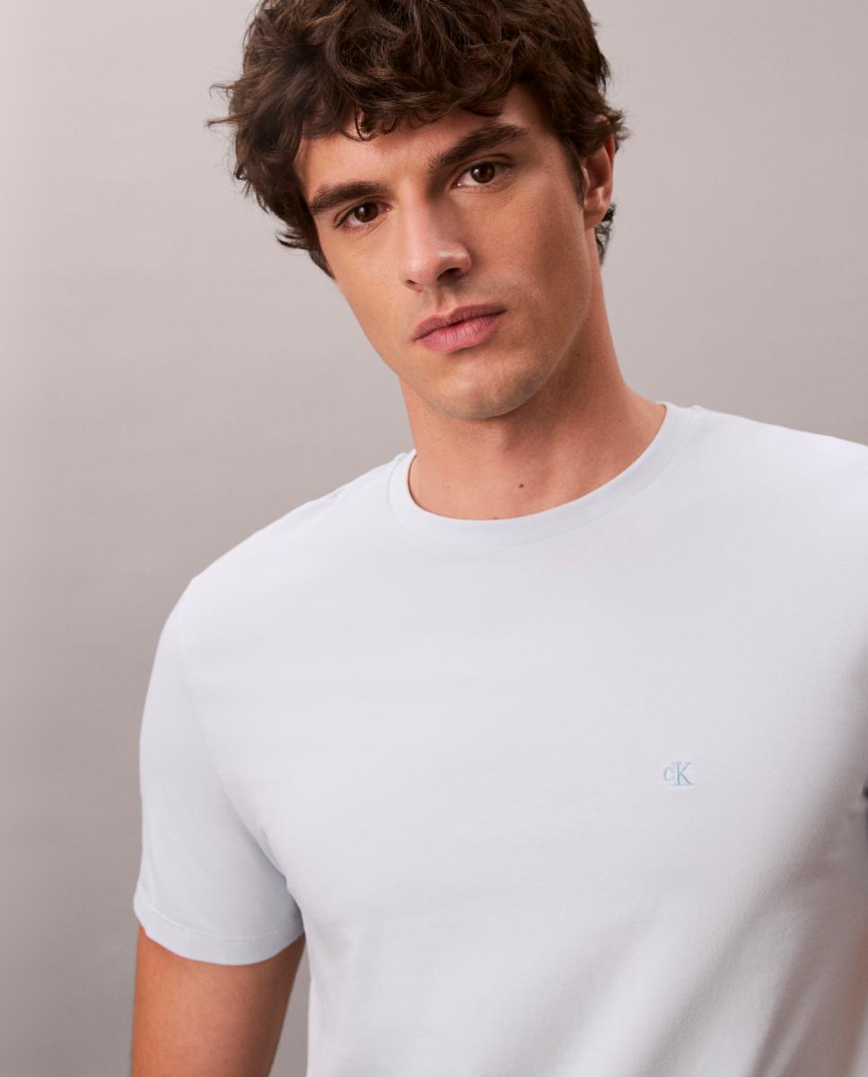 T-shirt Justa com Logótipo Azul-claro-3