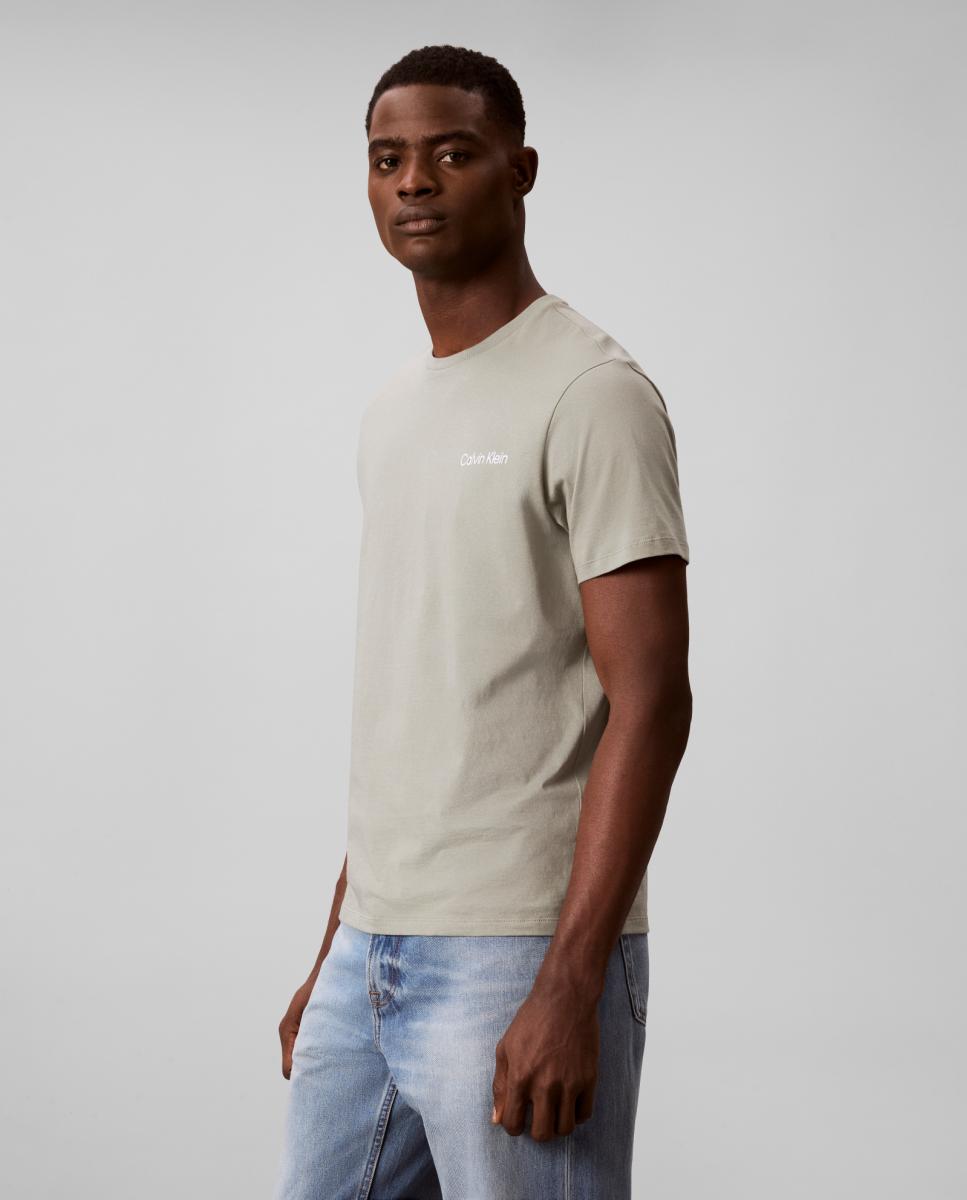 T-shirt com Micro Logótipo Cinzento-5