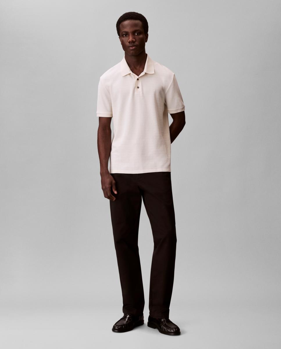 Polo às Riscas a Condizer Creme-6