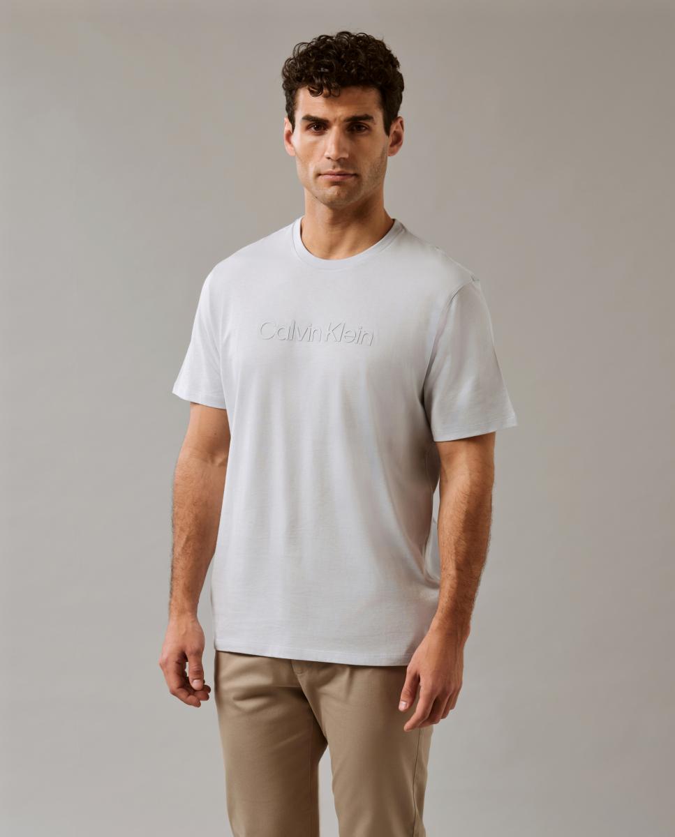 T-shirt com Logótipo Inverso Azul-claro-1