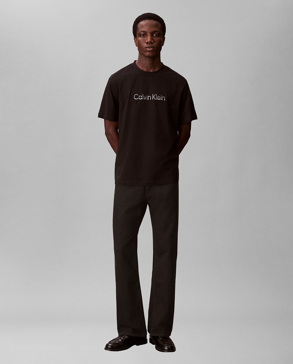 T-shirt com Logótipo Metalizado Preto-5