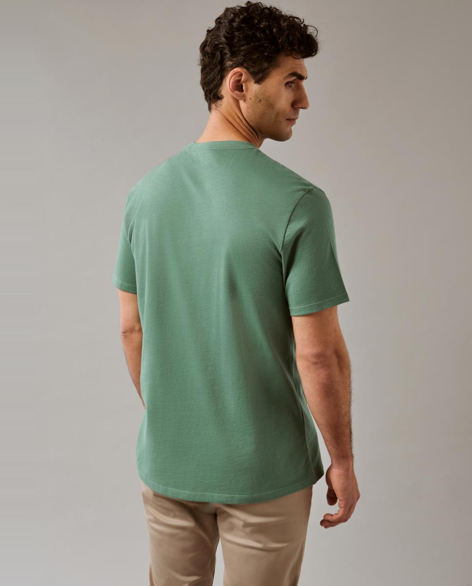 T-shirt com Logótipo às Riscas Verde-2