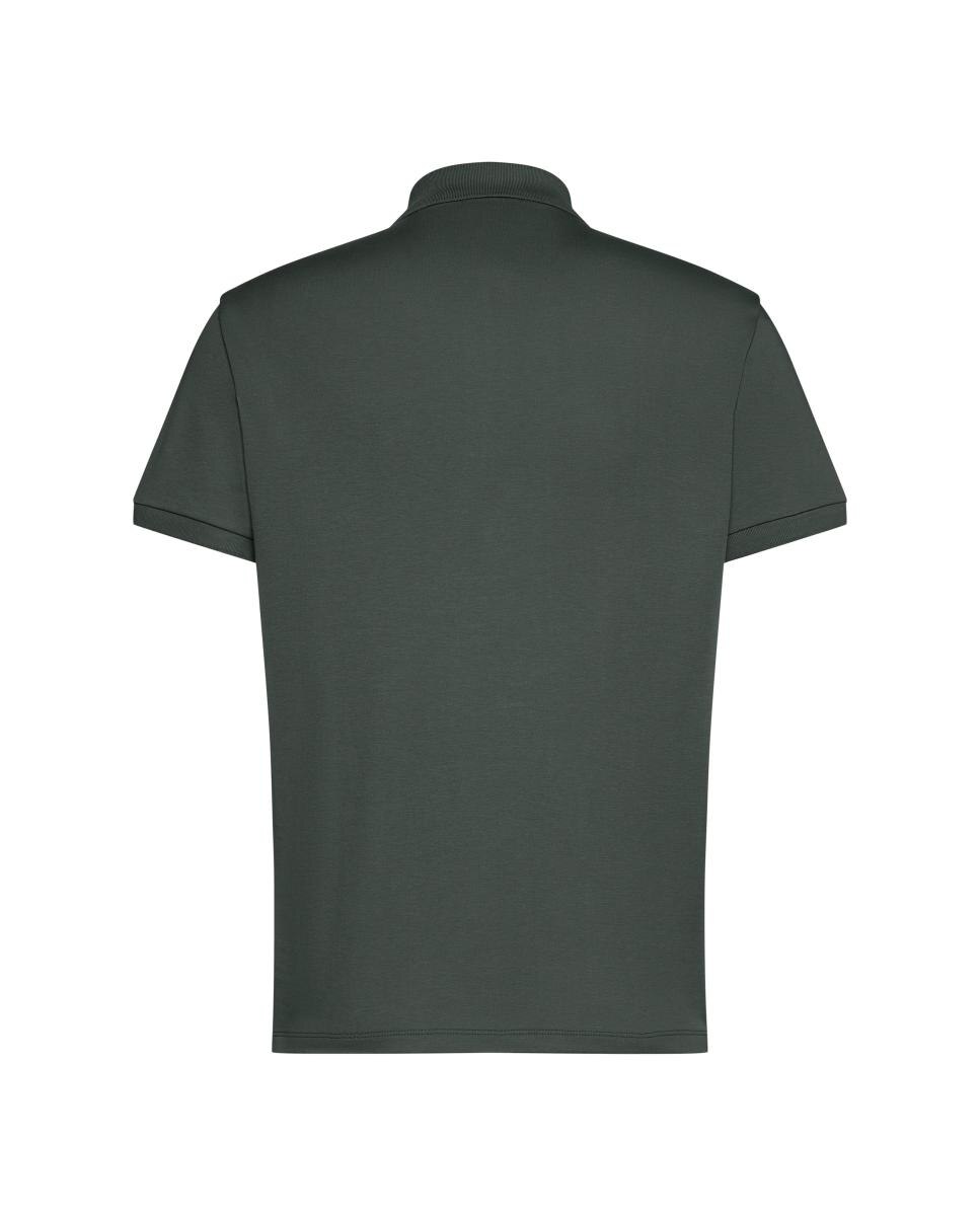 Polo de Algodão Supima Slim com Fecho de Correr Azul-6