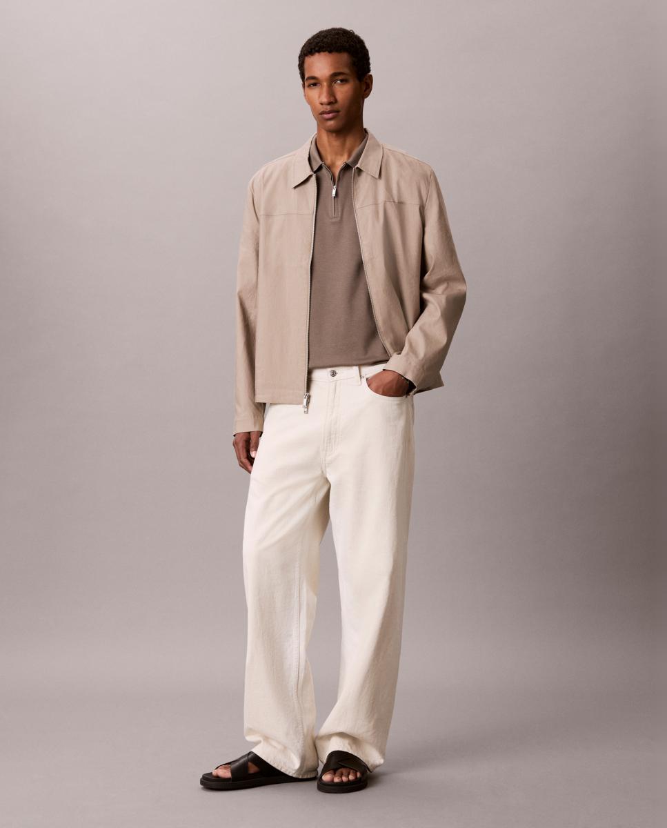 Polo de Algodão Supima Slim com Fecho de Correr Cinzento-escuro-8