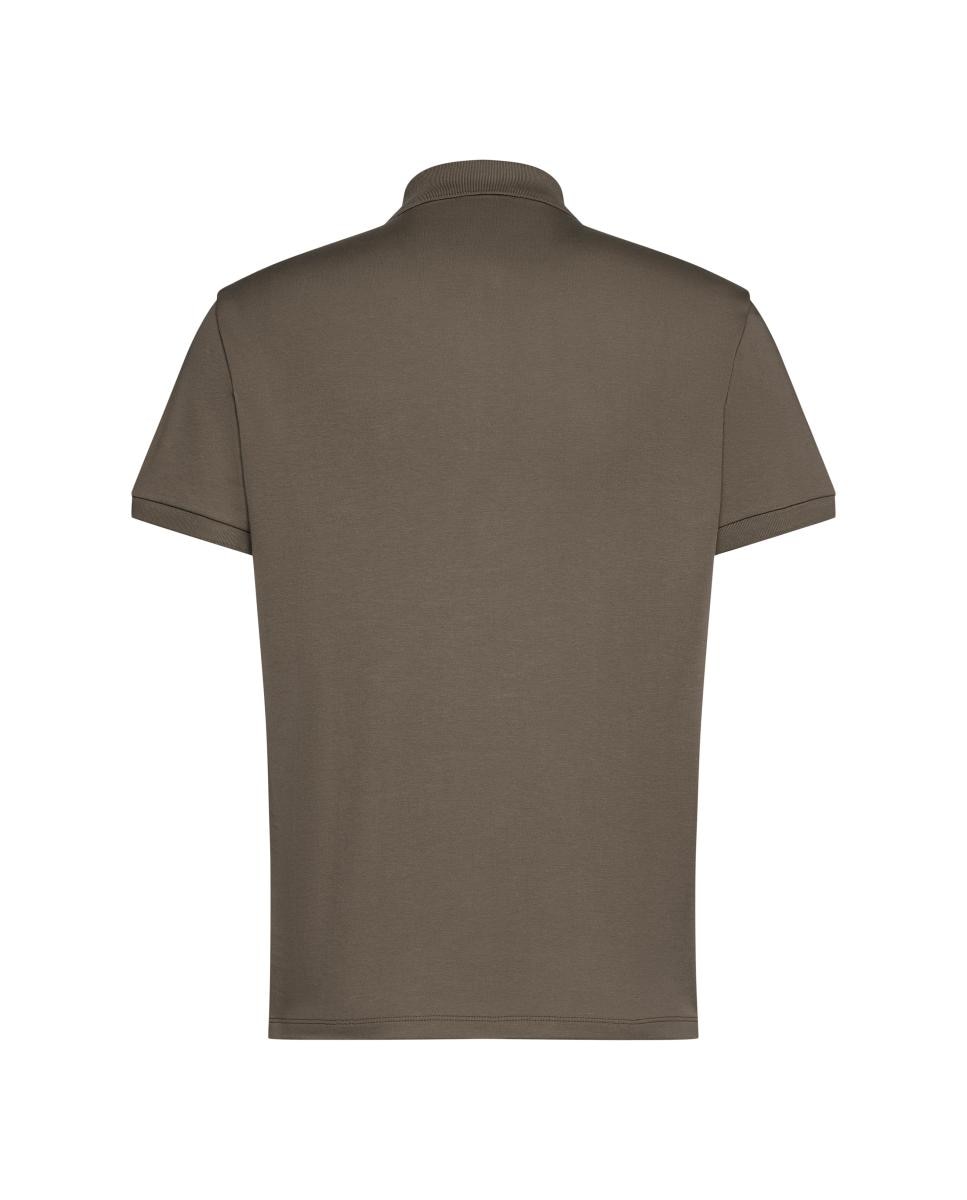 Polo de Algodão Supima Slim com Fecho de Correr Cinzento-escuro-6