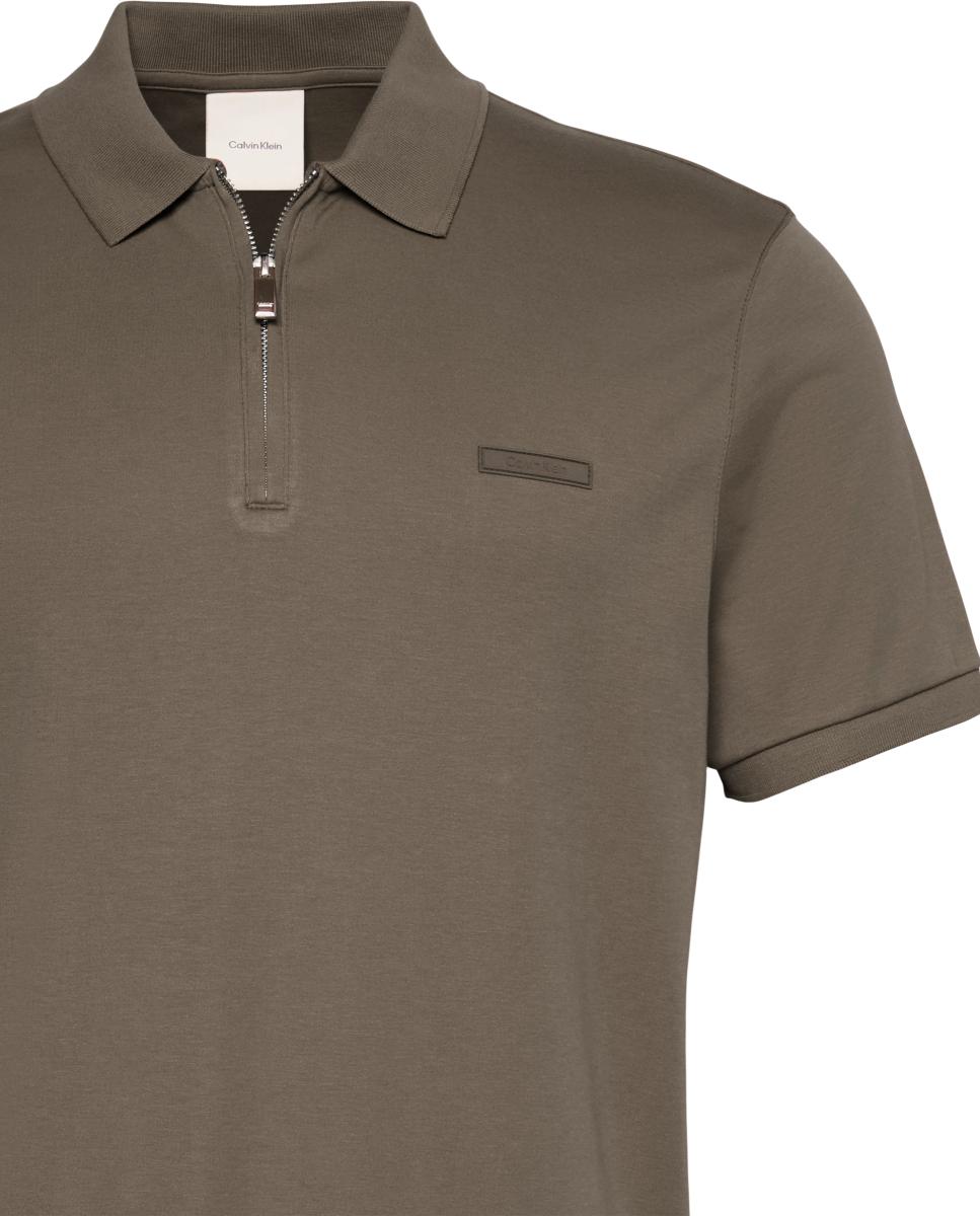 Polo de Algodão Supima Slim com Fecho de Correr Cinzento-escuro-7