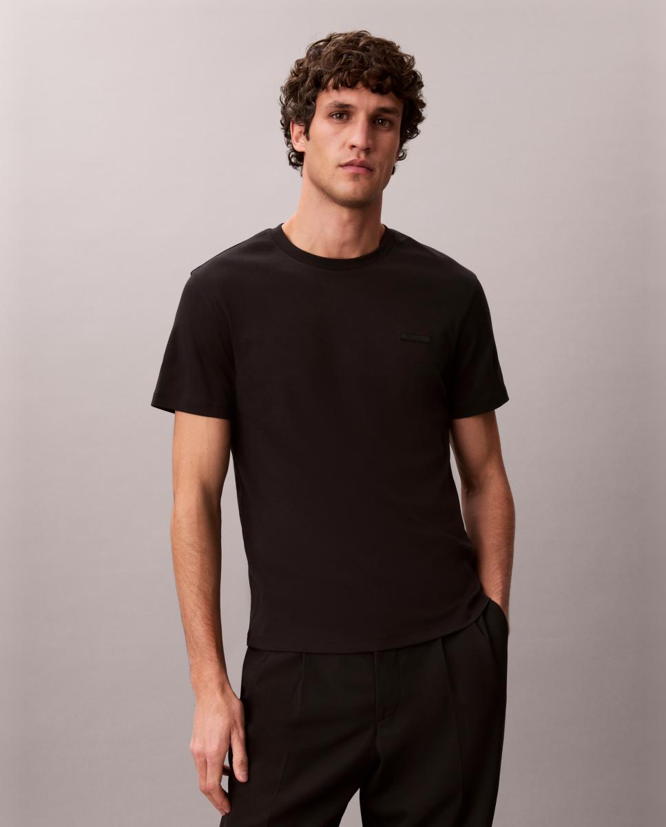 Imagem 0 de T-shirt de Algodão Supima Slim com Remendo de Logótipo