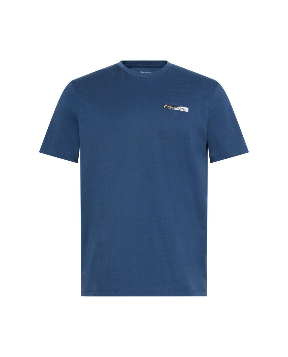 T-shirt de Algodão com Estampado Gráfico Azul-índigo-5