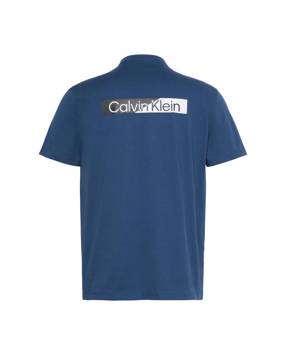 T-shirt de Algodão com Estampado Gráfico Azul-índigo-6