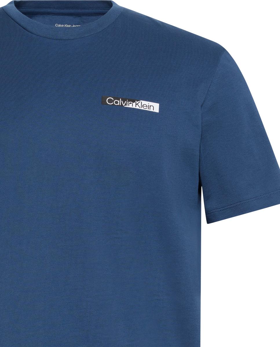 T-shirt de Algodão com Estampado Gráfico Azul-índigo-7