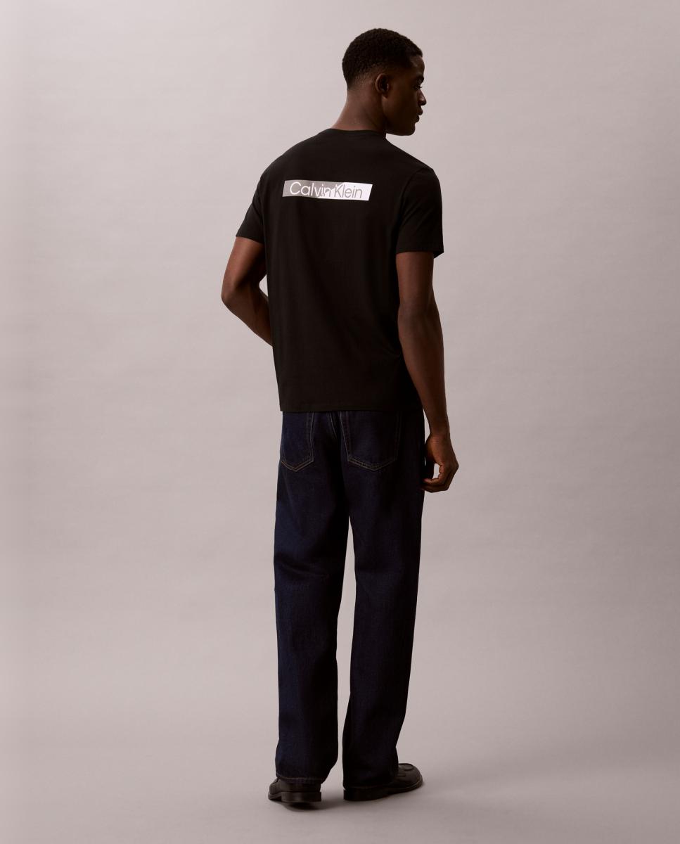 T-shirt de Algodão com Estampado Gráfico Preto-2