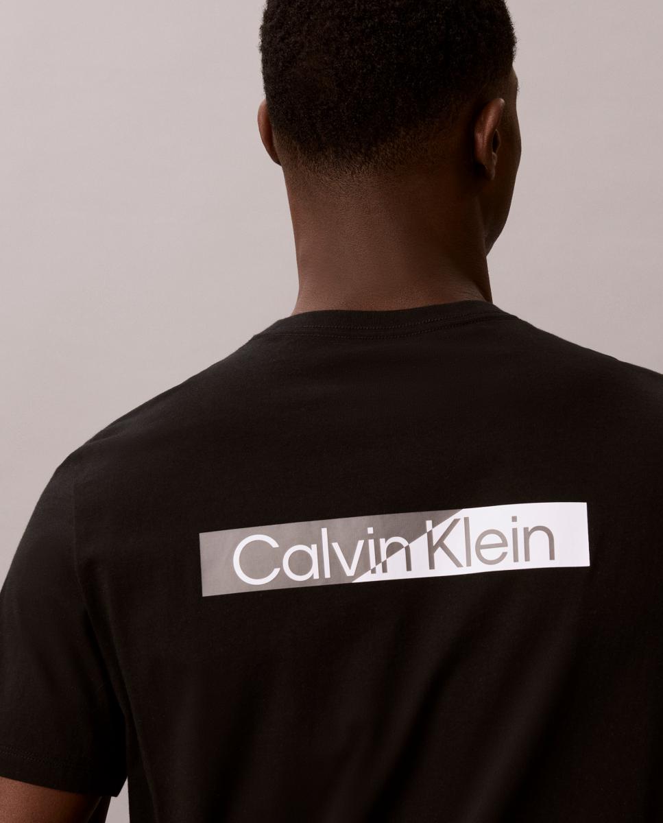 T-shirt de Algodão com Estampado Gráfico Preto-4