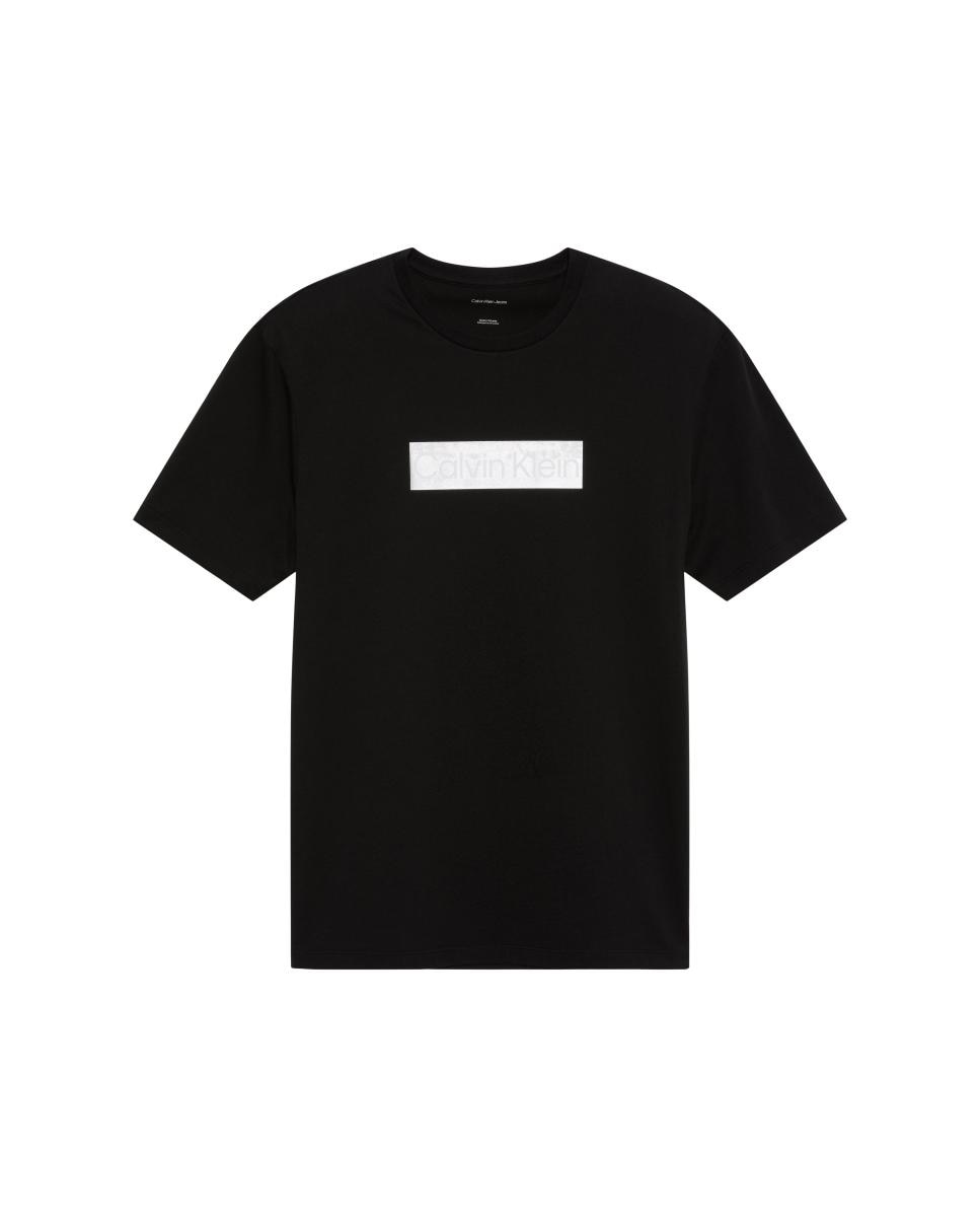 T-shirt de Algodão com Logótipo no Peito Preto-5