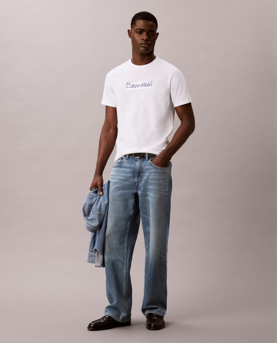 T-shirt de Algodão com Logótipo no Peito Branco-8