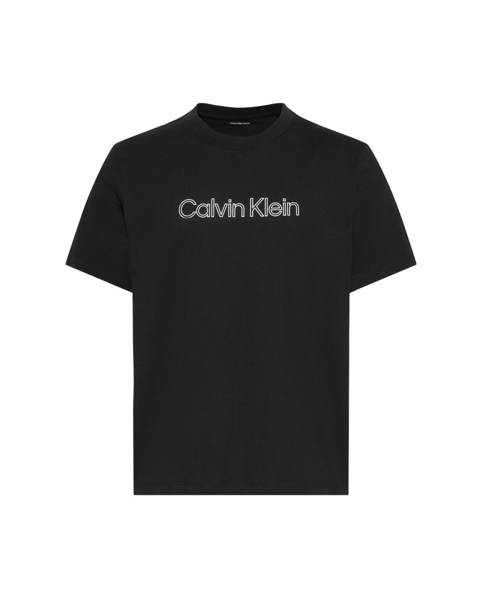T-shirt de Manga Curta em Algodão com Estampado Gráfico Preto-5