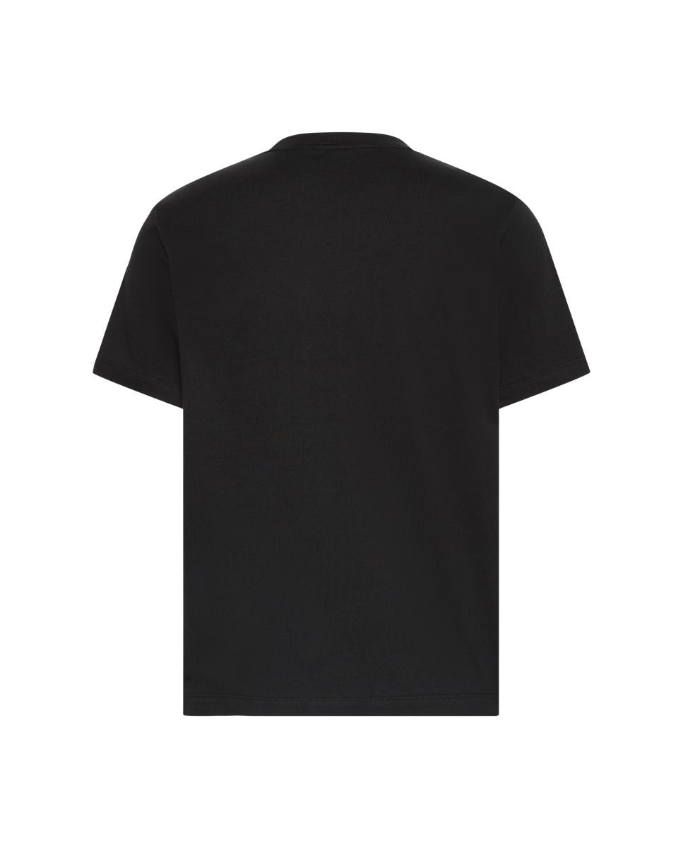 T-shirt de Manga Curta em Algodão com Estampado Gráfico Preto-6