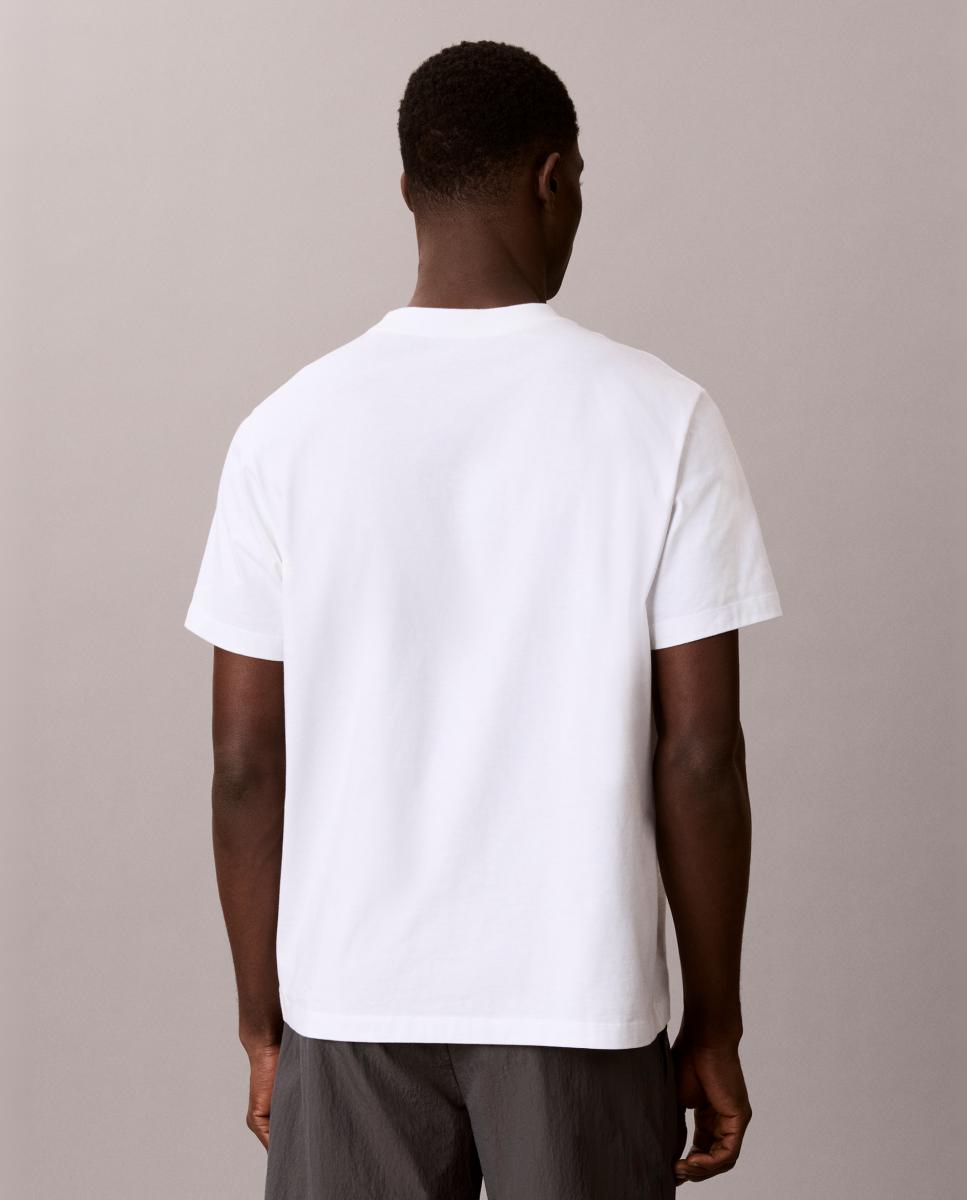 T-shirt de Manga Curta em Algodão com Estampado Gráfico Branco-2
