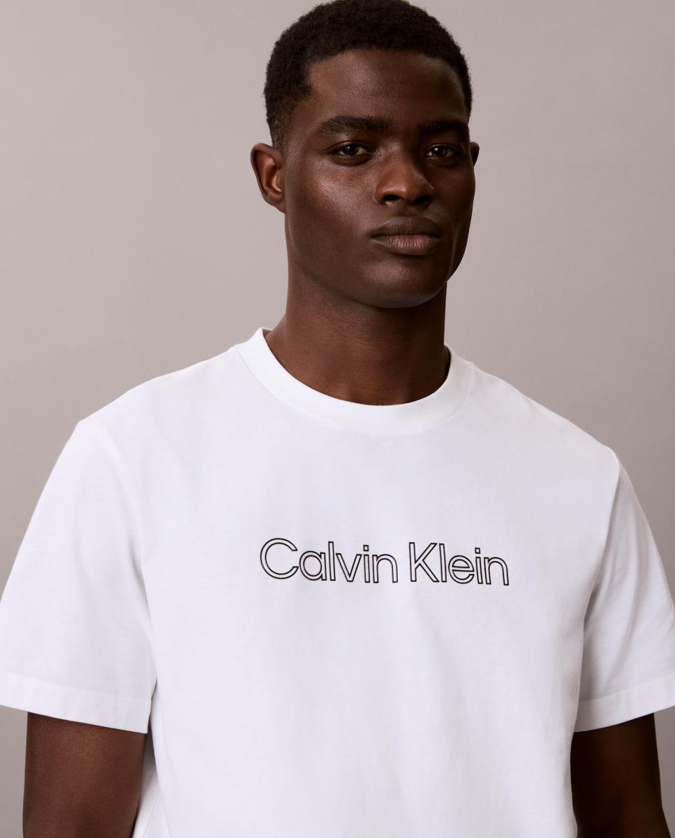 T-shirt de Manga Curta em Algodão com Estampado Gráfico Branco-5