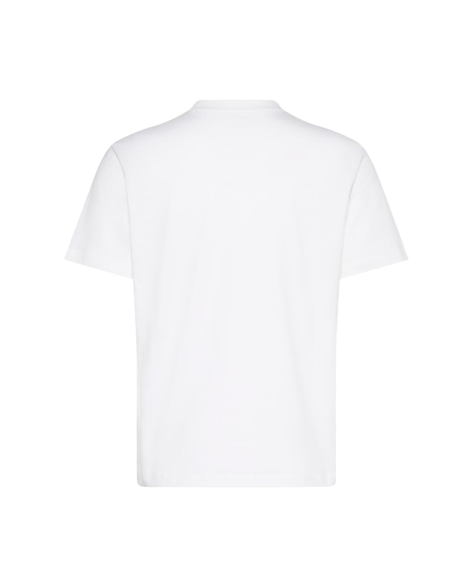 T-shirt de Manga Curta em Algodão com Estampado Gráfico Branco-7