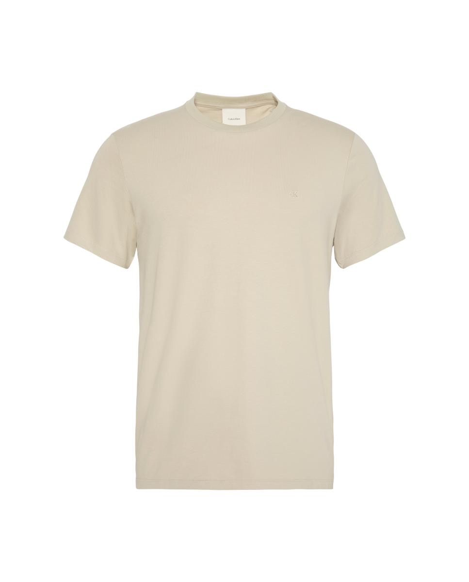 T-shirt Slim de Algodão Stretch Bege-6
