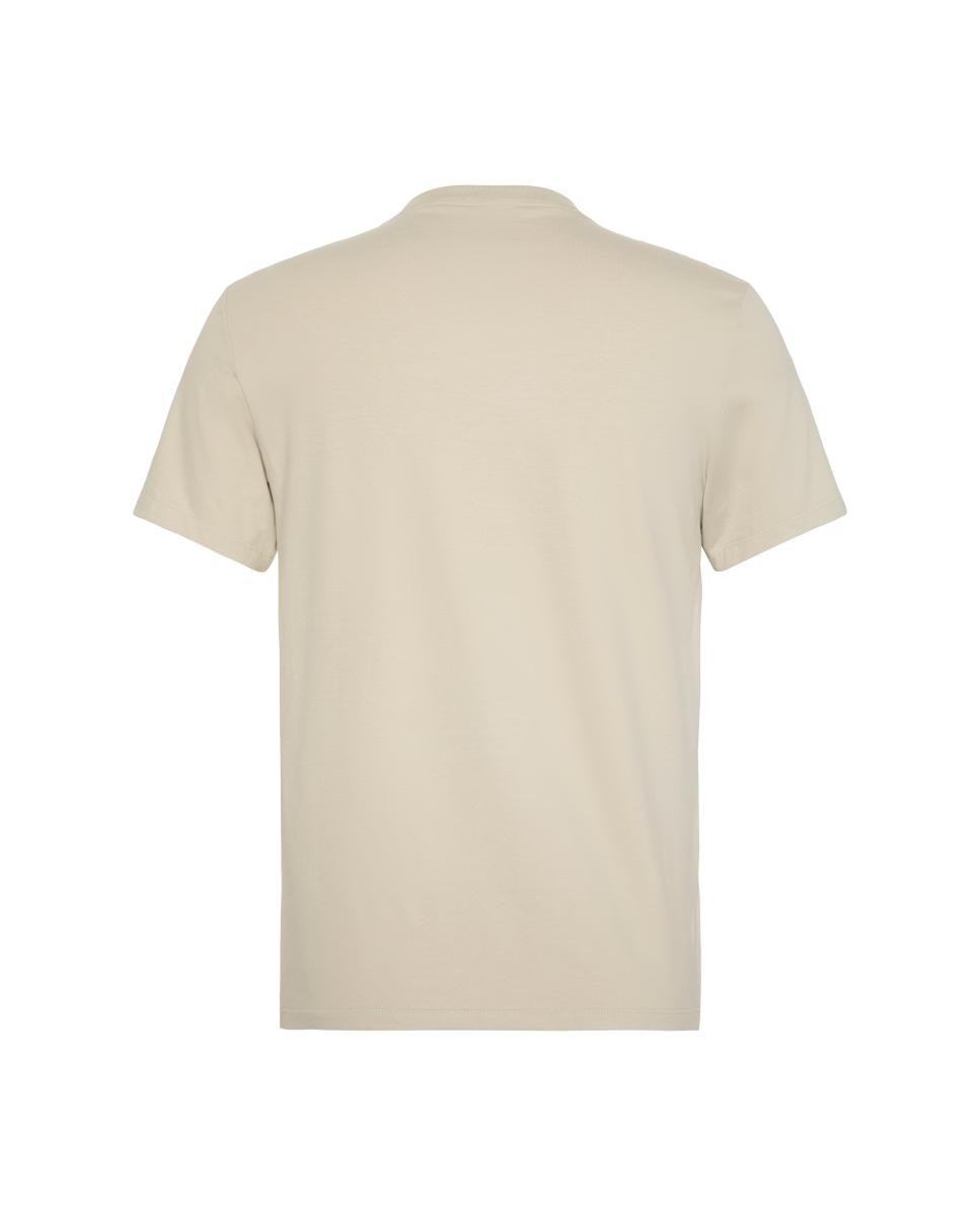 T-shirt Slim de Algodão Stretch Bege-8