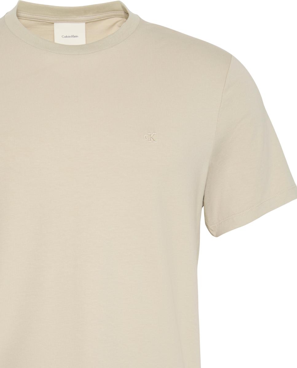 T-shirt Slim de Algodão Stretch Bege-9