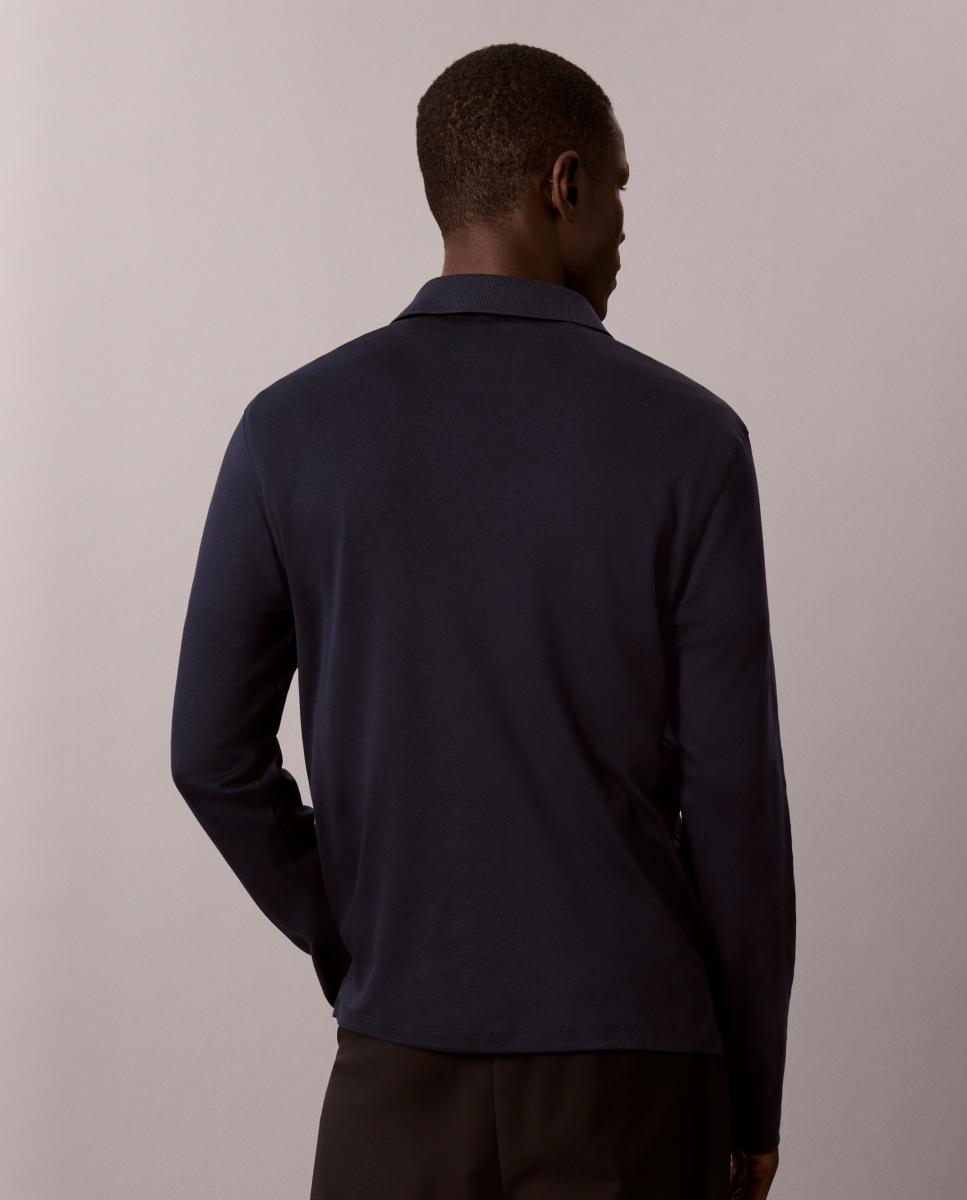 Imagen 2 de Polo Hombre supima manga larga - Calvin Klein - Azul marino Azul marino