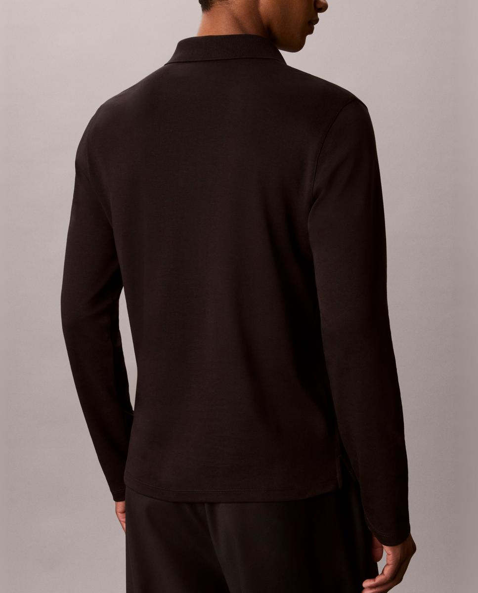 Imagen 2 de Polo Hombre supima manga larga - Calvin Klein - Negro Negro