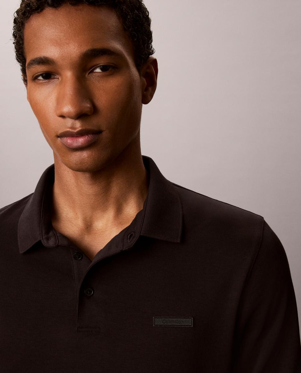Imagen 3 de Polo Hombre supima manga larga - Calvin Klein - Negro Negro