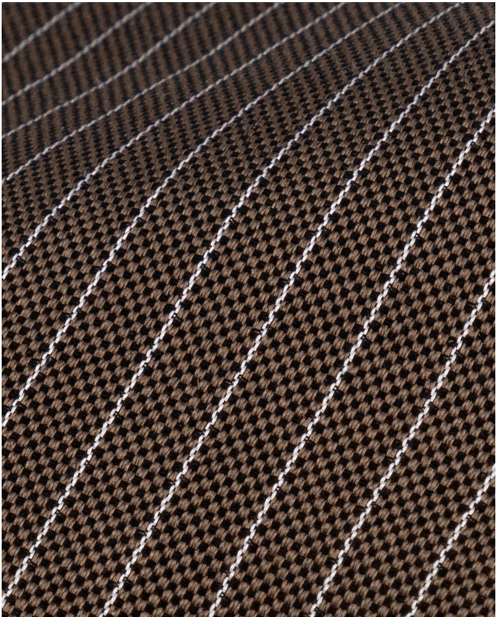 Gravata com Estampado às Riscas Taupe-2