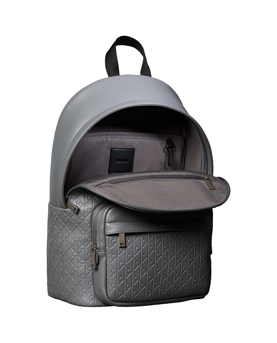 Mochila com Logótipo em Relevo Cinzento-3