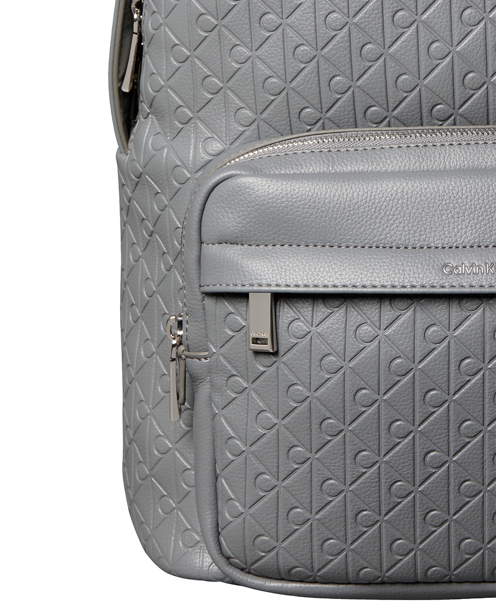 Mochila com Logótipo em Relevo Cinzento-4